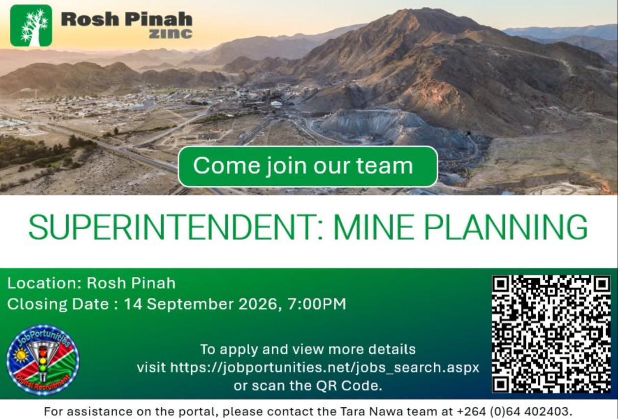 Rosh Pinah Zinc newspaper advert example, with vacancy title, closing date and QR code