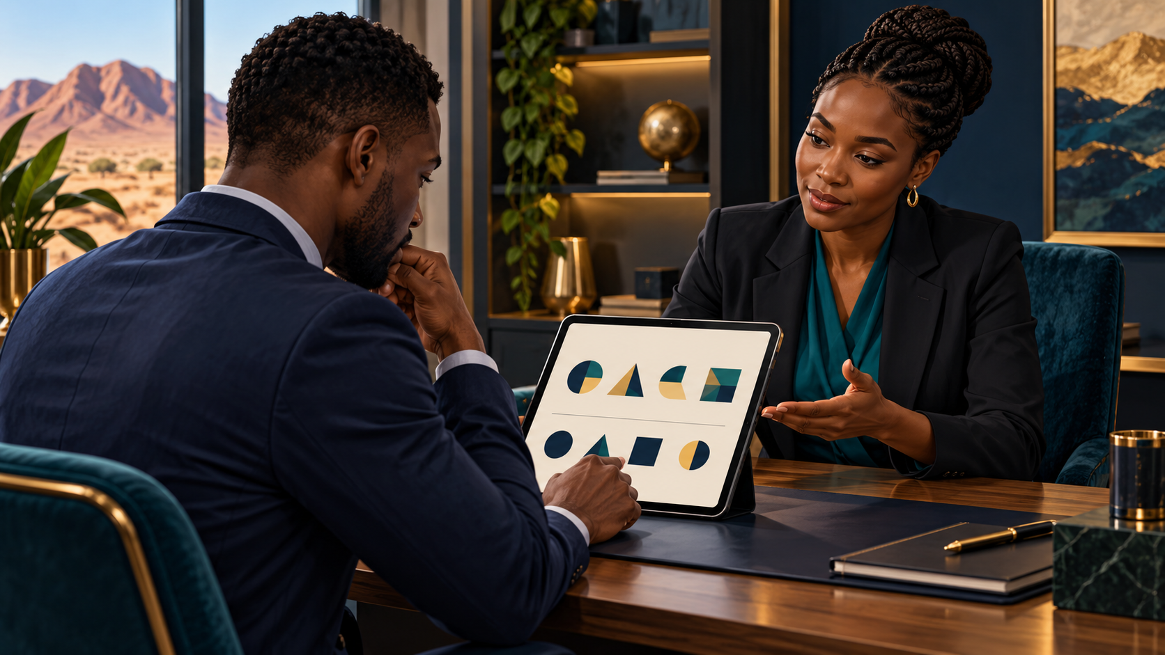 Illustration of a professional completing an assessment with specialist support