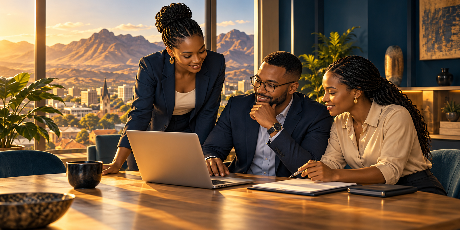 Illustration of Southern African professionals preparing a vacancy together